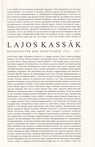 LAJOS KASSAK. BOTSCHAFTER DER AVANTGARDE 1915 - 1927